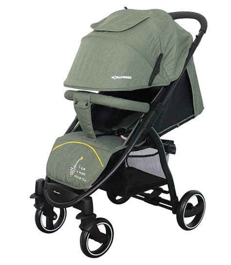 Detský kočík v zelenej farbe