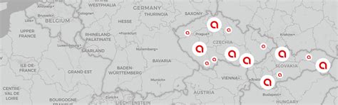 Mapa zobrazujúca predajné miesta kočíkov Moon v Európe