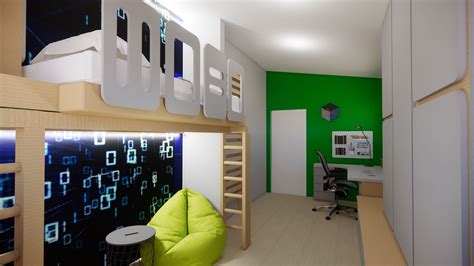 Ilustrácia detskej izby s rôznymi typmi osvetlenia