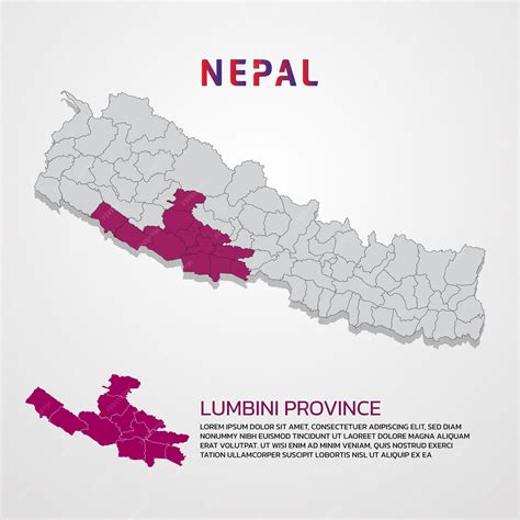 Mapa regiónu Lumbini v Nepále