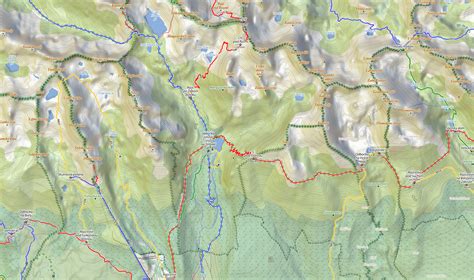 Mapa Vysokých Tatier s vyznačenou Tatranskou Lomnicou a Skalnatým Plesom