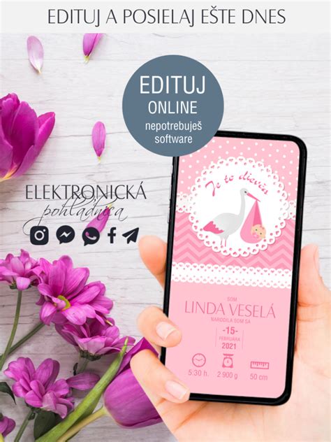 Šablóna digitálneho oznámenia o narodení