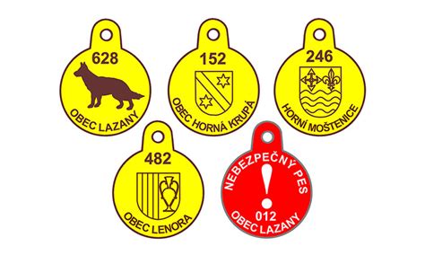 Ilustrácia evidenčnej známky pre psa