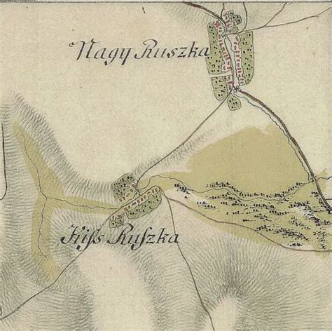 Mapa Očovej a okolia v 18. storočí