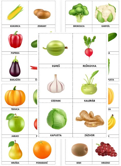 rozmanité ovocie a zelenina