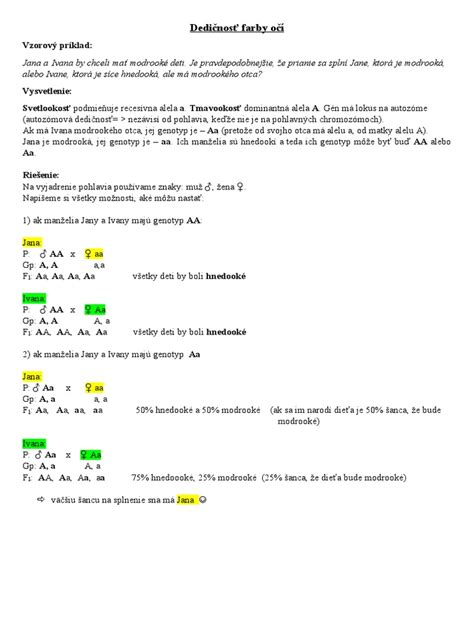 Dendrogram dedičnosti farby očí