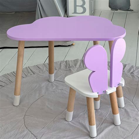 Drevený detský stolík a stolička