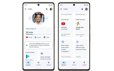 Google Family Link interface