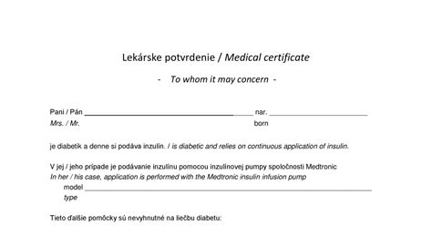 Lekár vypisuje lekárske potvrdenie