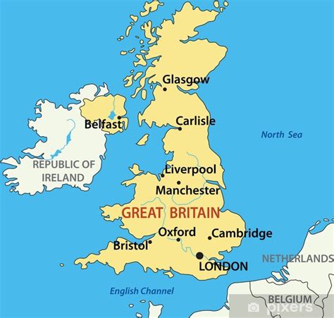 Mapa Spojeného kráľovstva s vyznačenými dôležitými lokalitami kráľovskej rodiny