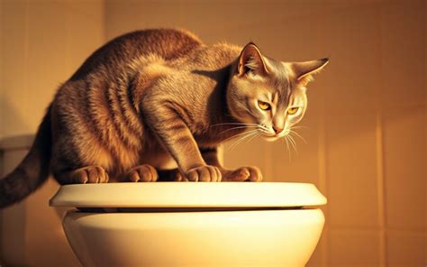 Mačka v čistej toalete