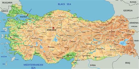 Mapa Turecka s vyznačeným Istanbulom