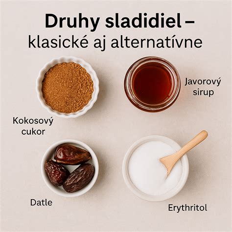 Rôzne druhy sladidiel v nádobkách
