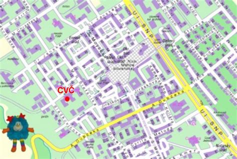 Mapa Žiar nad Hronom s vyznačenými inštitúciami