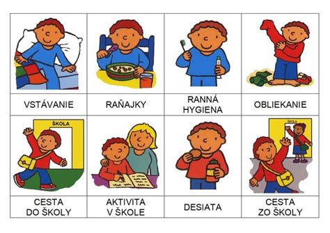 Ilustrácia rôznych jedál počas dňa