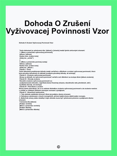 Grafické znázornenie právneho postupu pri zrušení vyživovacej povinnosti