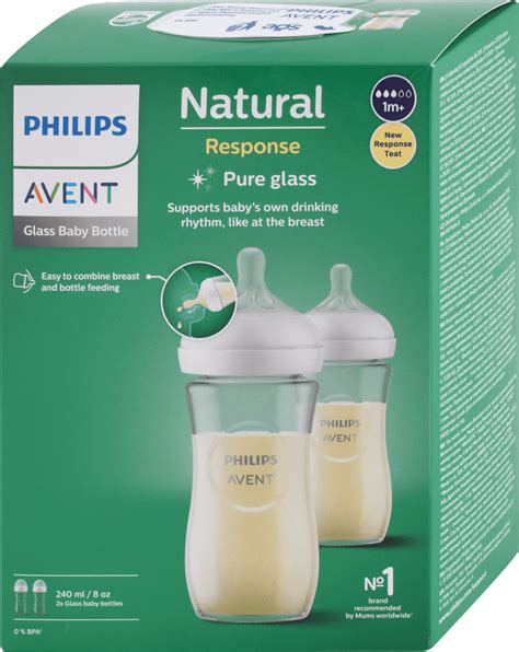 sklenená dojčenská fľaša Avent Natural Response