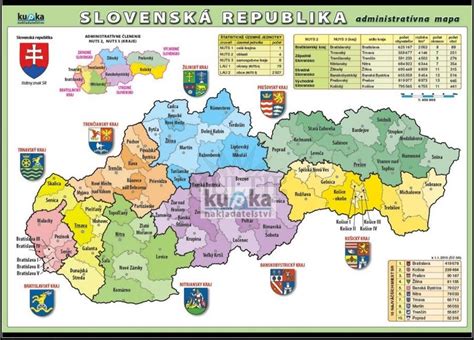 Mapa Slovenskej republiky s vyznačenými úradmi práce