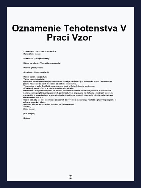 Ilustrácia písomného oznámenia zamestnávateľovi