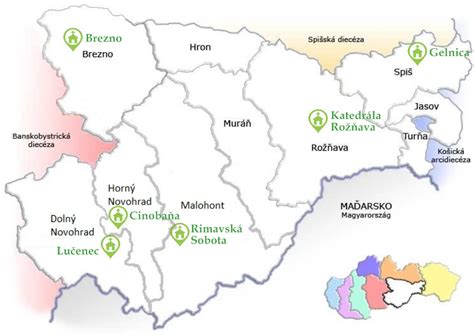 Mapa s vyznačeným Domom služieb v Rimavskej Sobote