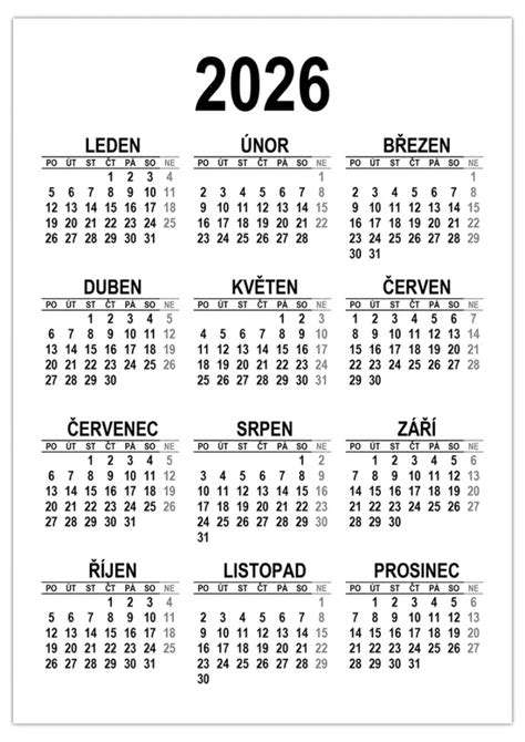 kalendár s vyznačeným obdobím