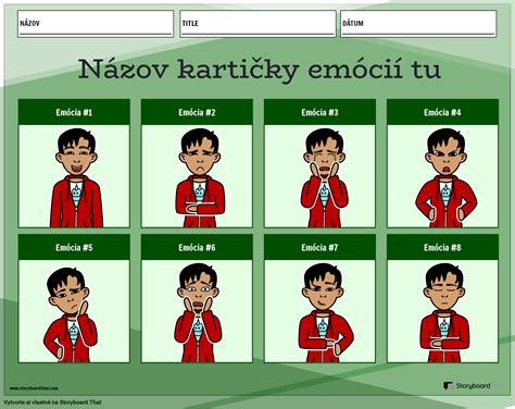 Ilustrácia detskej tváre s rôznymi emóciami a gestami