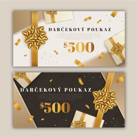 koláž rôznych typov darčekových poukážok