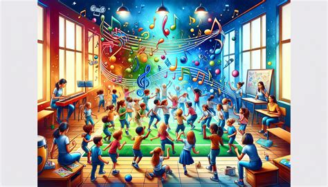 Ilustrácia znázorňujúca spojenie hudby, pohybu a hry