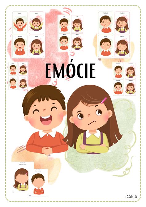Ilustrácia rôznych emócií u detí