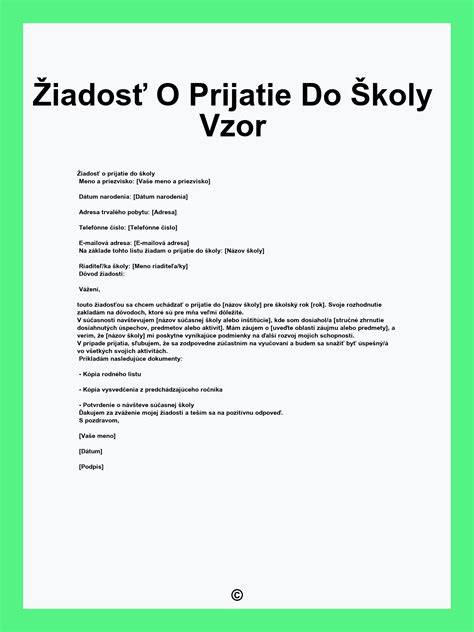 Ilustrácia formulára žiadosti o prijatie do škôlky