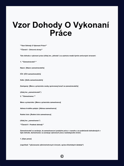 symbol dohody o práci