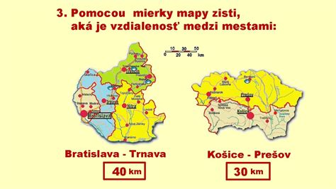 Mapa znázorňujúca vzdialenosť medzi mestami