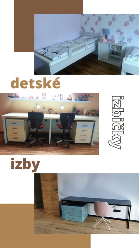 koláž rôznych štýlov nábytku pre detské izby, od škôlkarov po študentov