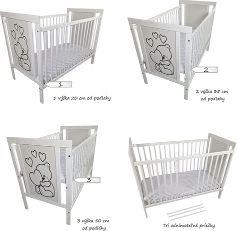 Ilustrácia nastaviteľného dna detskej postieľky