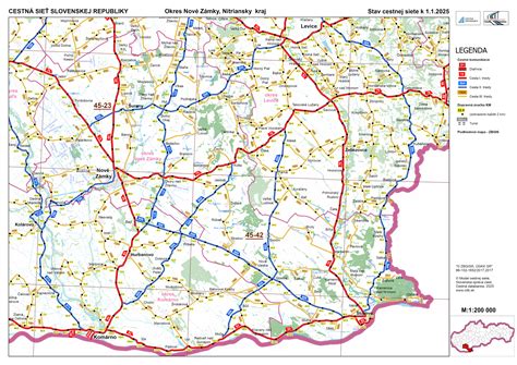 Mapa okresu Nové Zámky s vyznačeným Veľkým Kýrom