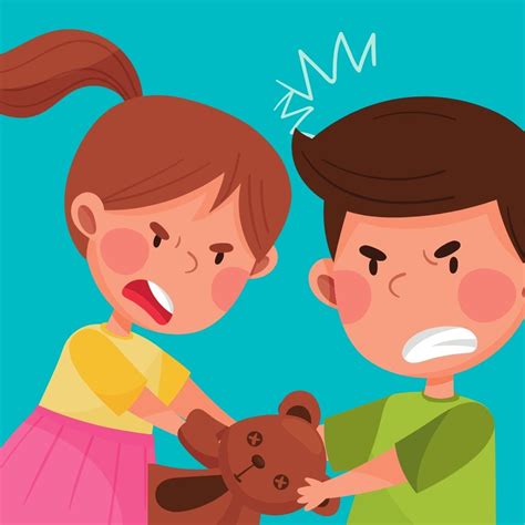 Dve malé deti sa hádajú o hračku