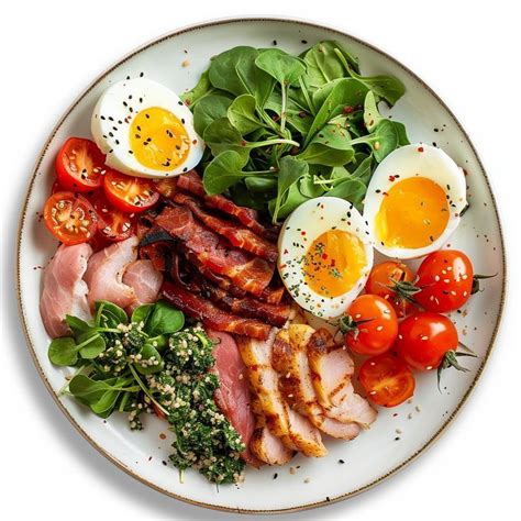 Ilustrácia vyváženého taniera s rôznymi druhmi zdravých potravín