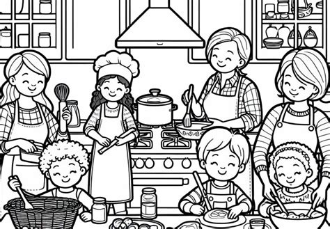 Rodičia s deťmi pri príprave jedla