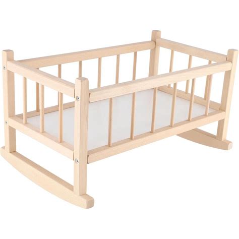 Drevená kolíska pre bábiky s príslušenstvom