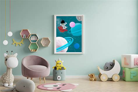 Ilustrácia moderného interiéru detskej izby s bielym závesným prebaľovacím pultom