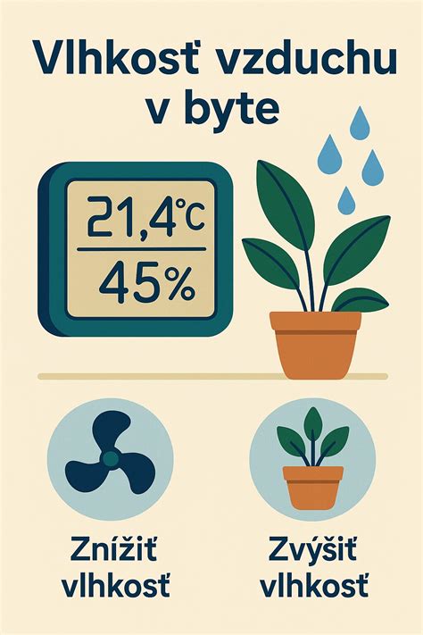 Infografika zobrazujúca odporúčanú vlhkosť vzduchu v miestnosti