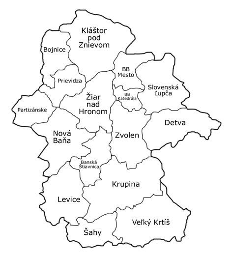 Mapa Banskobystrickej diecézy