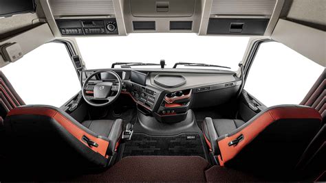 Interiér kabíny nákladného vozidla Volvo