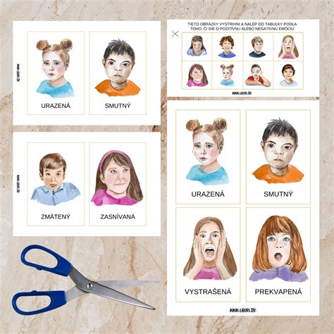 Deti s rôznymi výrazmi tváre